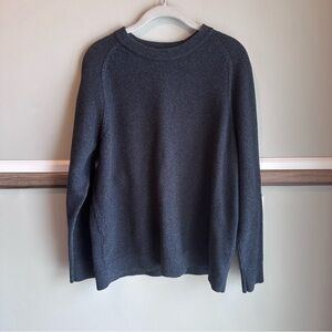 Lululemon Sweater Blue Textured Knit Crewneck Coolmax Organic Cotton